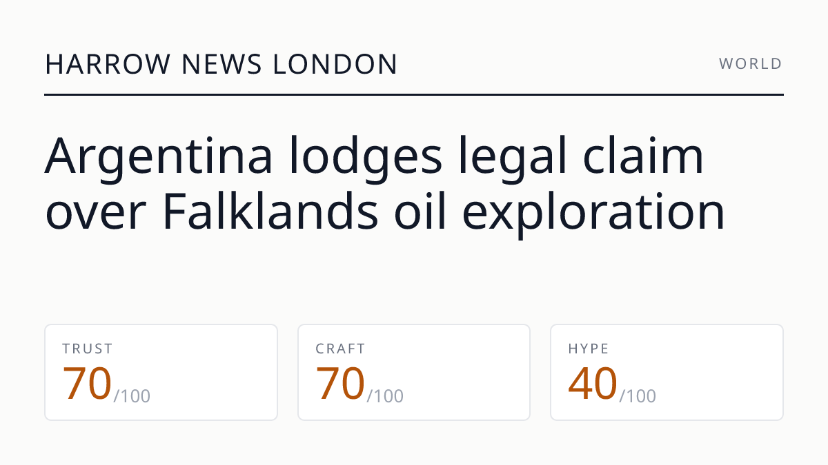 Argentina lodges legal claim over Falklands oil exploration
