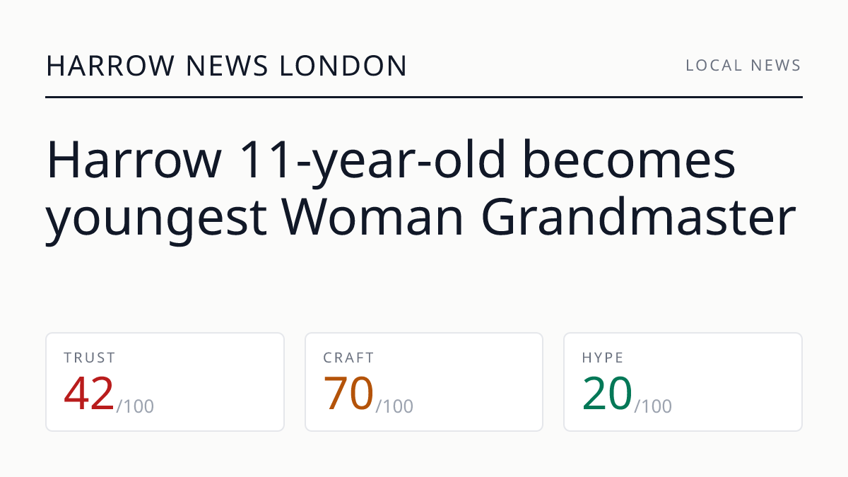Harrow 11-year-old becomes youngest Woman Grandmaster