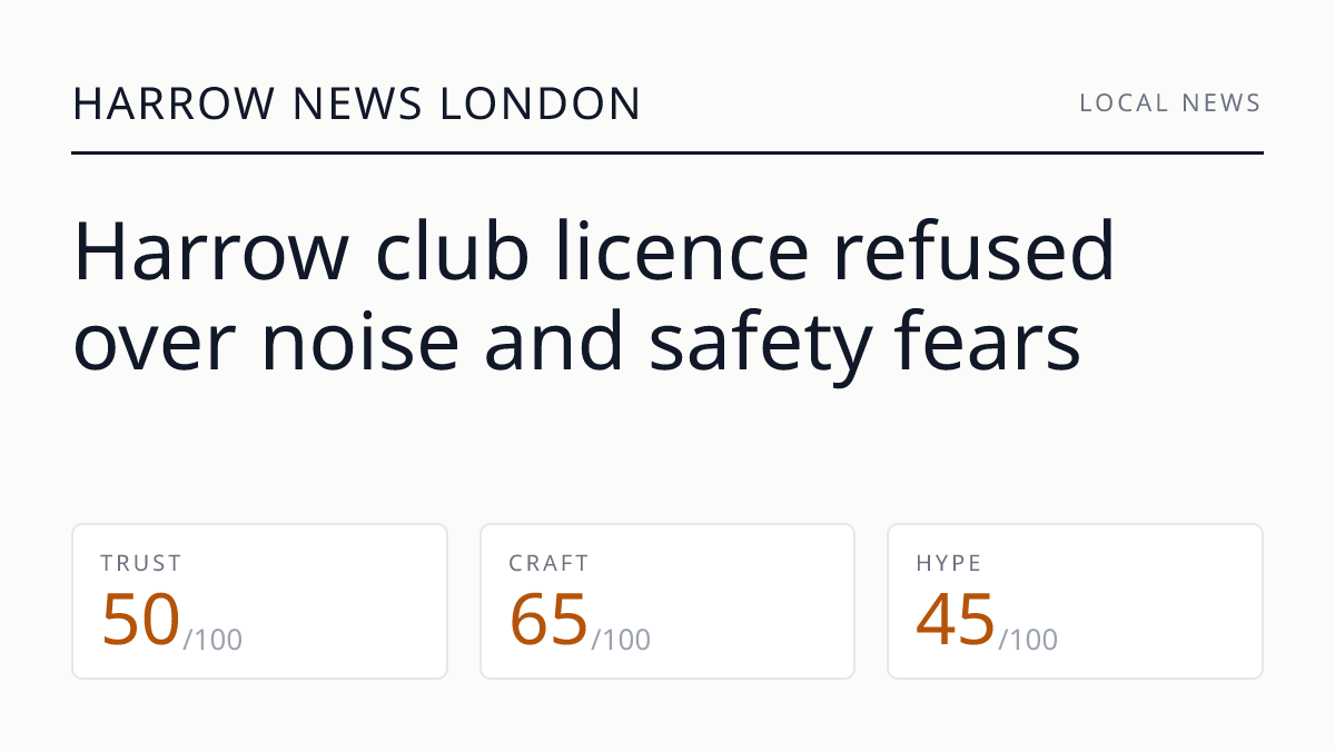 Harrow club licence refused over noise and safety fears