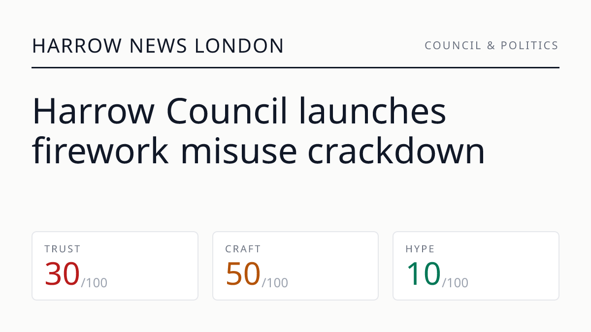 Harrow Council launches firework misuse crackdown