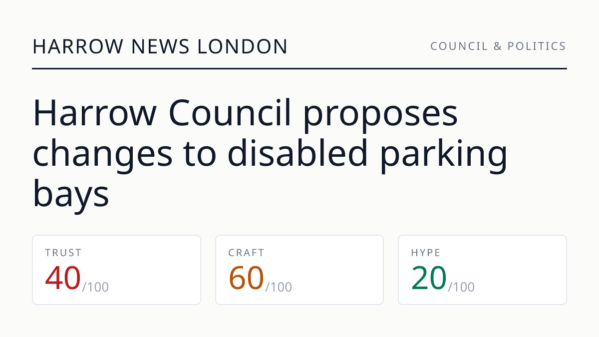 Harrow Council proposes changes to disabled parking bays