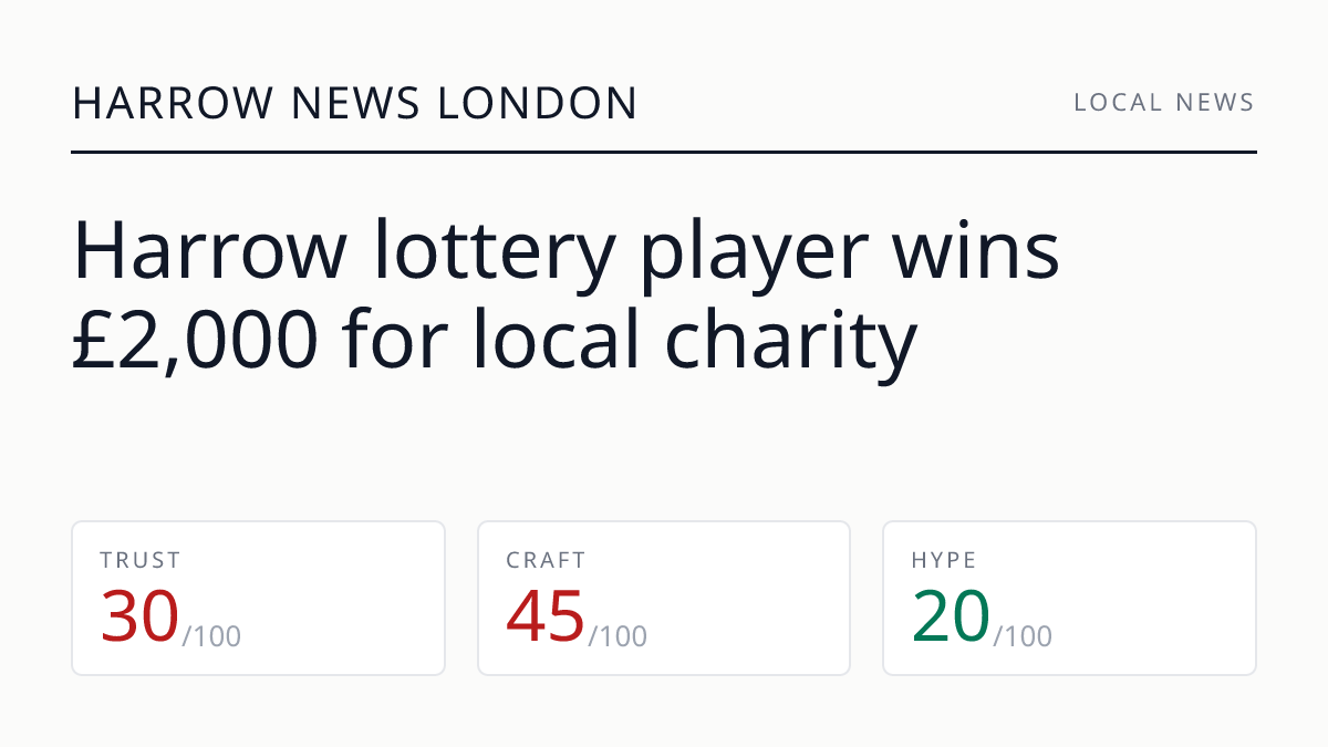 Harrow lottery player wins £2,000 for local charity