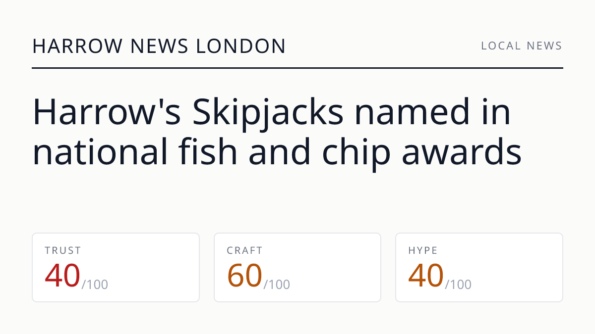 Harrow's Skipjacks named in national fish and chip awards
