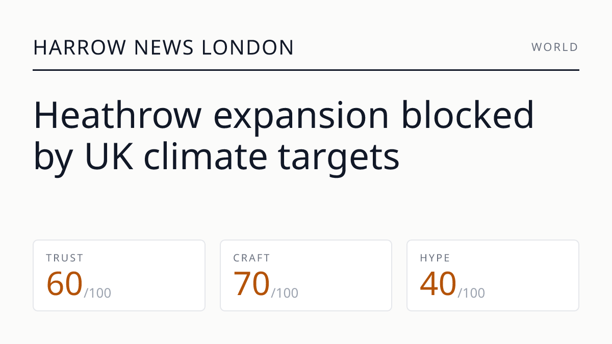 Heathrow expansion blocked by UK climate targets