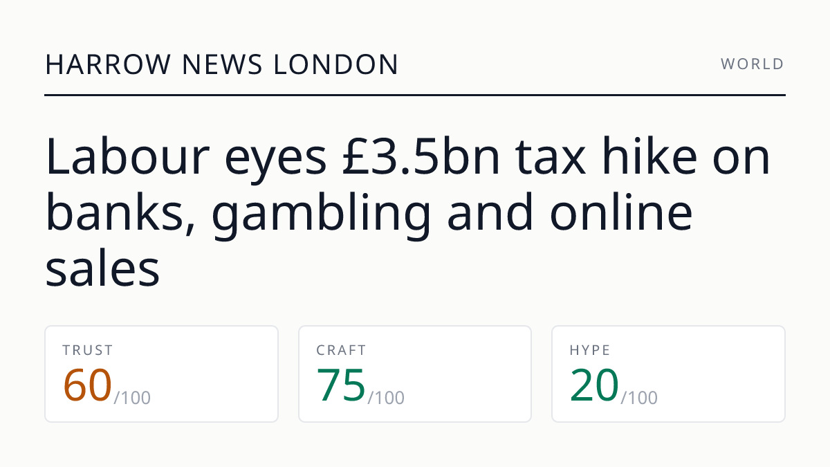 Labour eyes £3.5bn tax hike on banks, gambling and online sales
