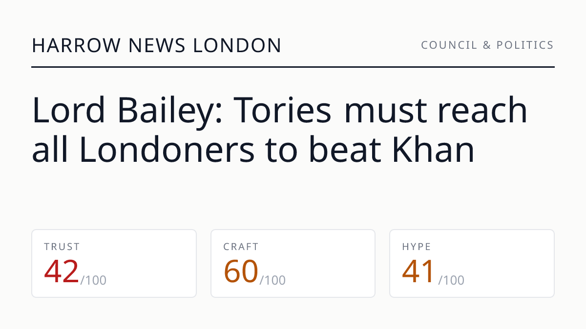 Lord Bailey: Tories must reach all Londoners to beat Khan