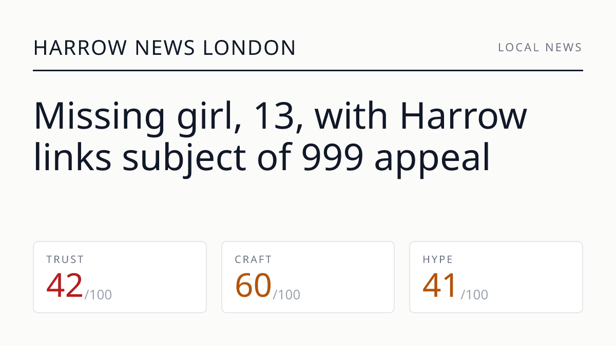 Missing girl, 13, with Harrow links subject of 999 appeal
