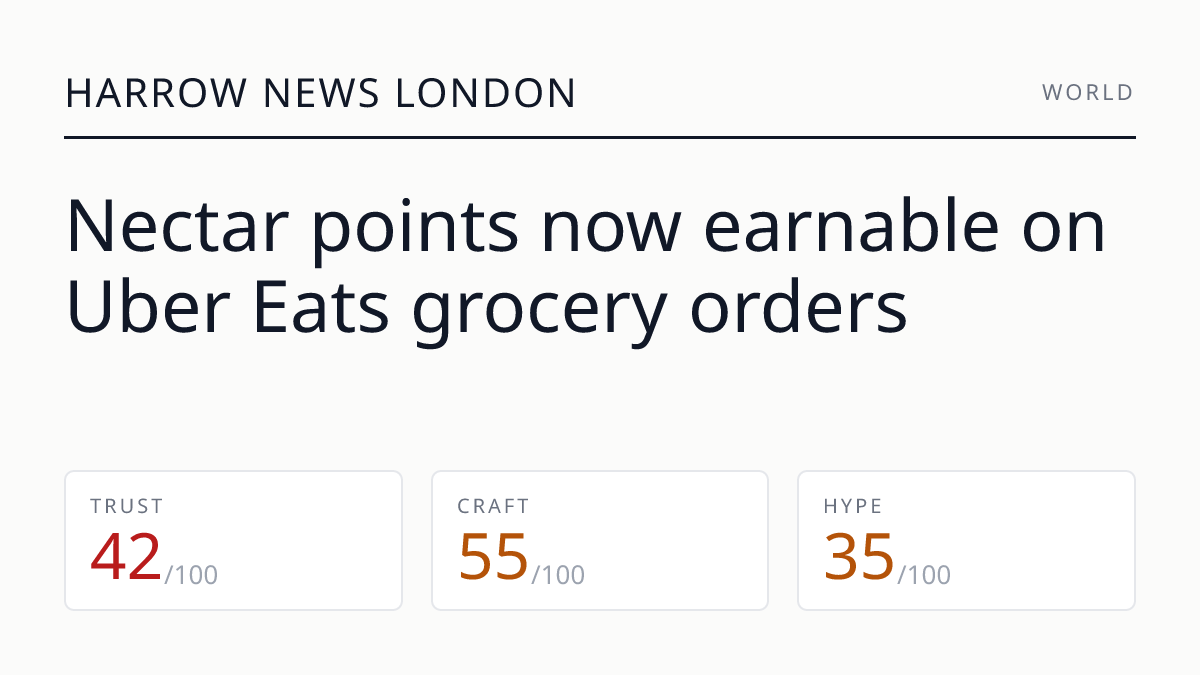 Nectar points now earnable on Uber Eats grocery orders
