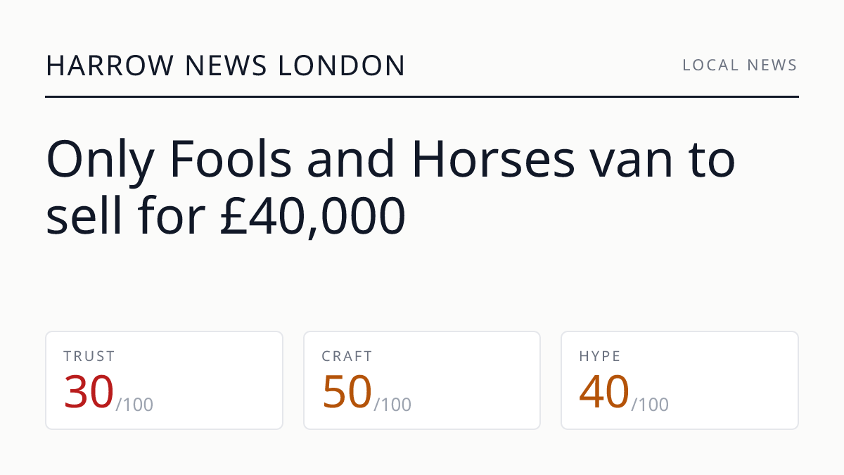 Only Fools and Horses van to sell for £40,000