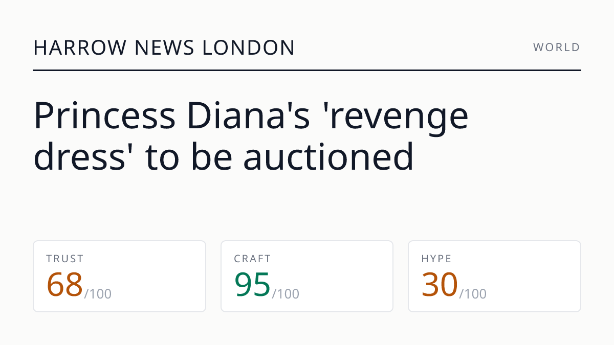 Princess Diana's 'revenge dress' to be auctioned