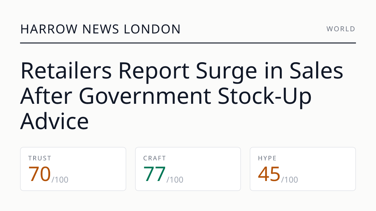 Retailers Report Surge in Sales After Government Stock-Up Advice