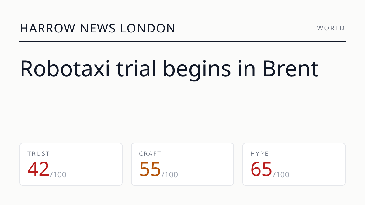Robotaxi trial begins in Brent