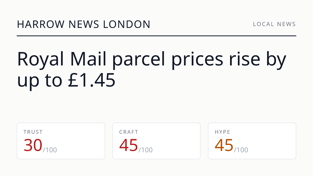 Royal Mail parcel prices rise by up to £1.45