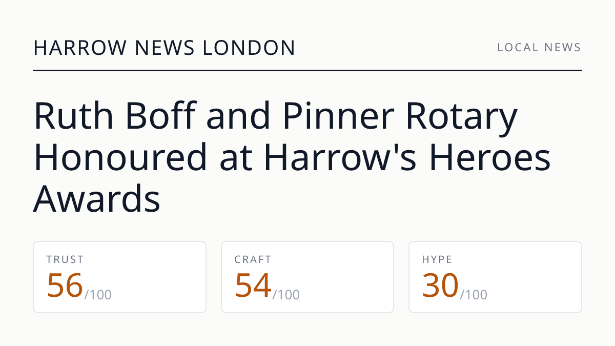 Ruth Boff and Pinner Rotary Honoured at Harrow's Heroes Awards