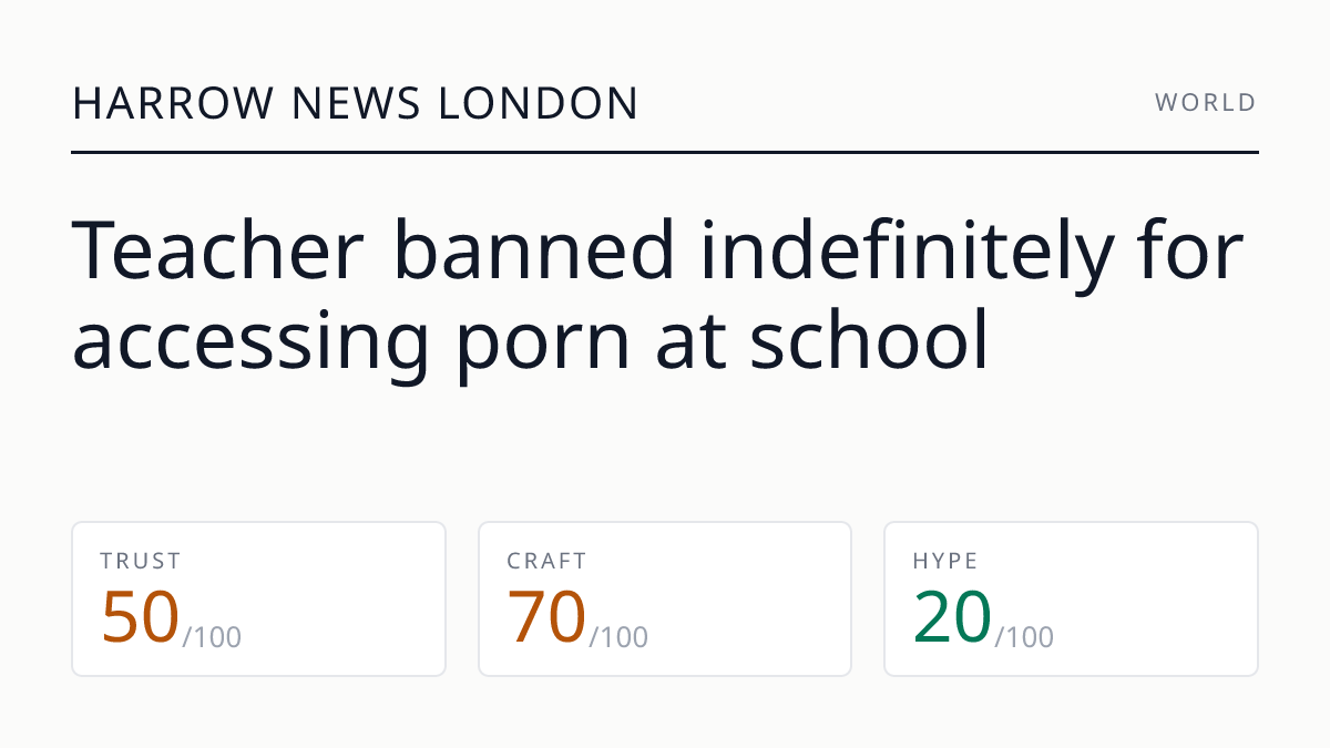 Teacher banned indefinitely for accessing porn at school