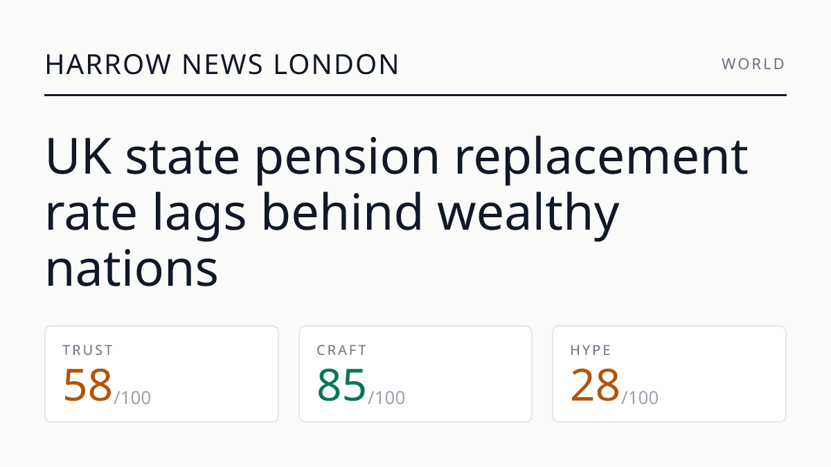 UK state pension replacement rate lags behind wealthy nations