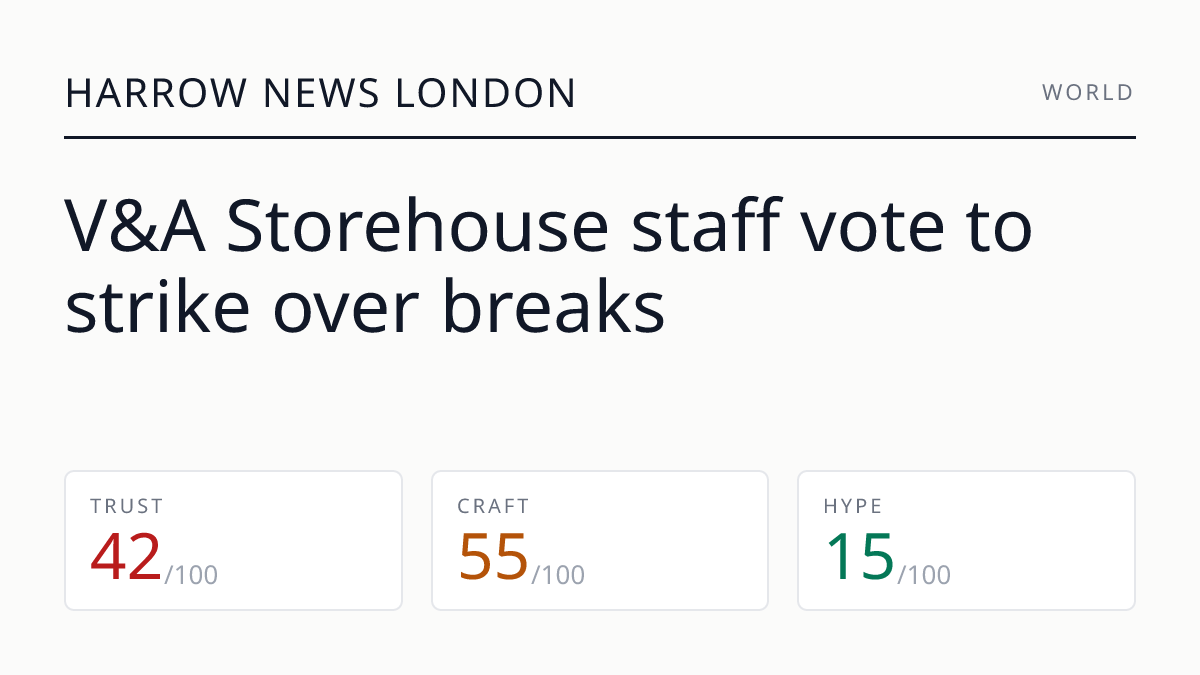 V&A Storehouse staff vote to strike over breaks
