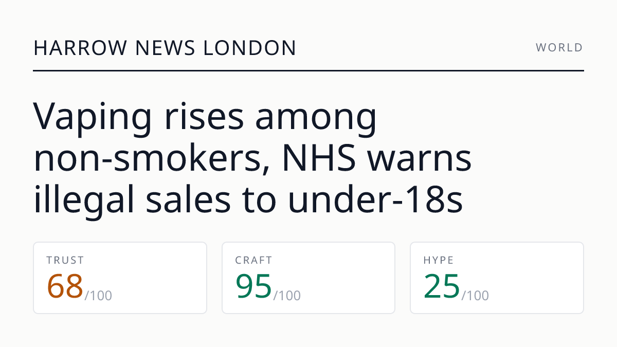 Vaping rises among non‑smokers, NHS warns illegal sales to under‑18s
